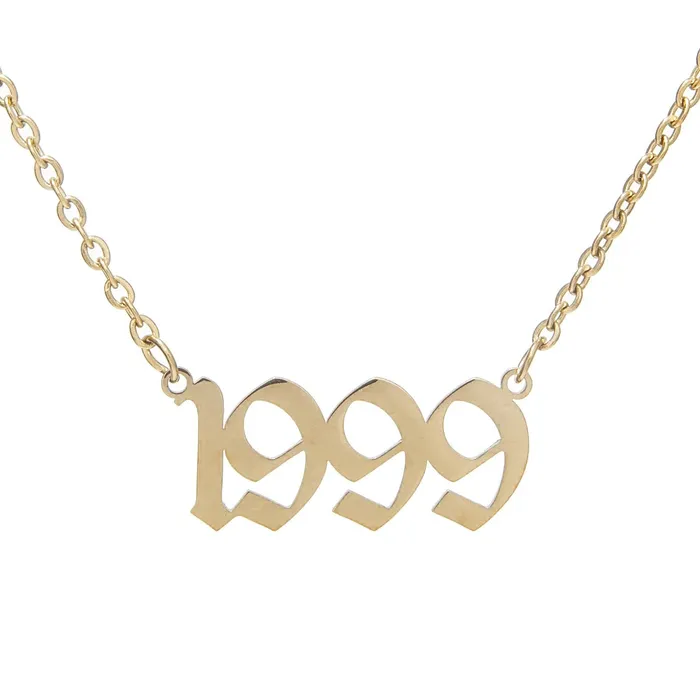 VibeSzn Necklaces Old English Birthdate Necklace