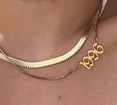VibeSzn Necklaces Old English Birthdate Necklace