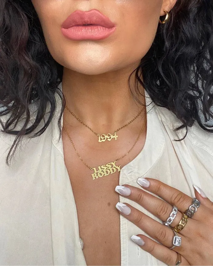 VibeSzn Necklaces Old English Birthdate Necklace