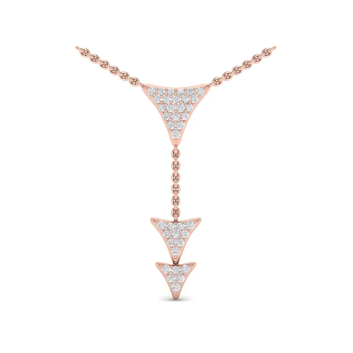 Vlora Miravel 14K Diamond Trinity Vertical Pendant Necklace 05CTW Shop IDC estore Necklaces Vlora Miravel 14K Diamond Trinity Vertical Pendant Necklace 05CTW Shop IDC estore Necklaces