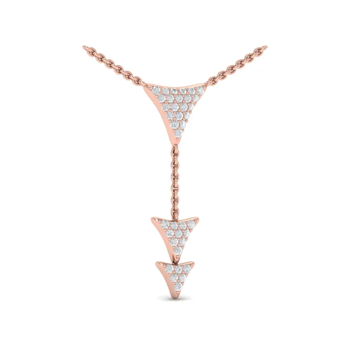Vlora Miravel 14K Diamond Trinity Vertical Pendant Necklace 05CTW Shop IDC estore Necklaces