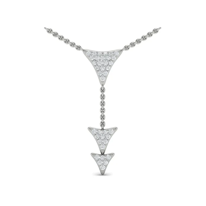 Vlora Miravel 14K Diamond Trinity Vertical Pendant Necklace 05CTW Shop IDC estore Necklaces