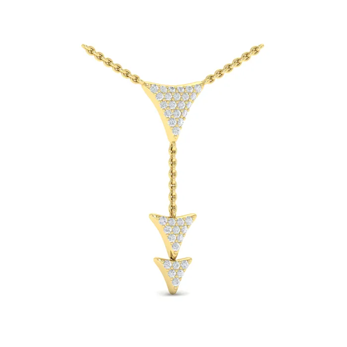 Vlora Miravel 14K Diamond Trinity Vertical Pendant Necklace 05CTW Shop IDC estore Necklaces