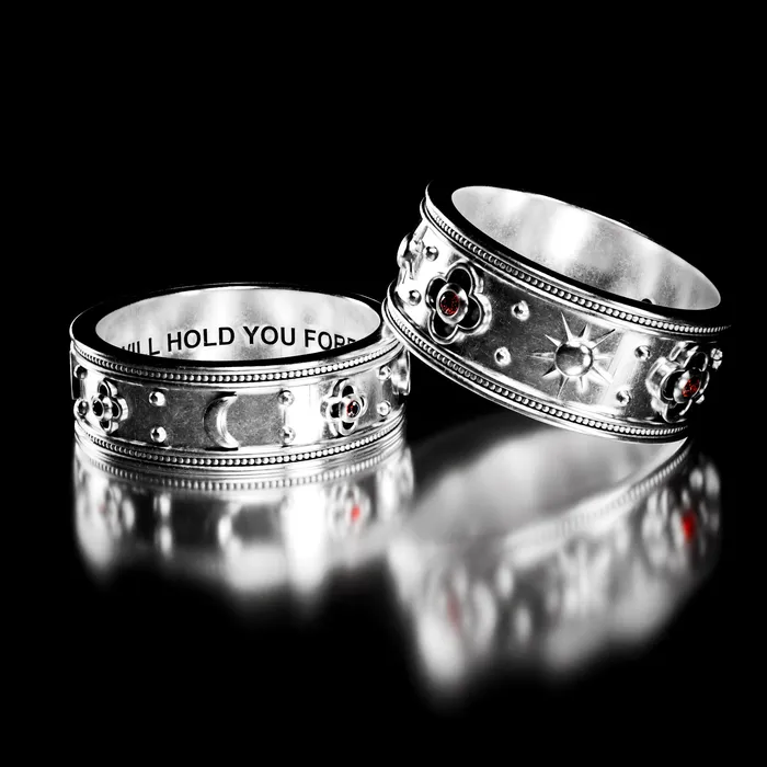 YORDY Luxury Fashion Jewelry Rings Lovers Eclipse Ring Set